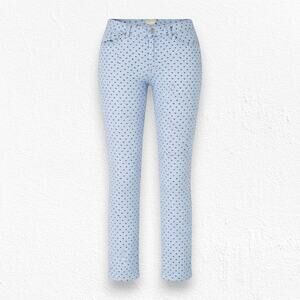 G H Bass Co Periwinkle Blue Navy Floral Polka Dot Mid Rise Skinny Jeans Size 12